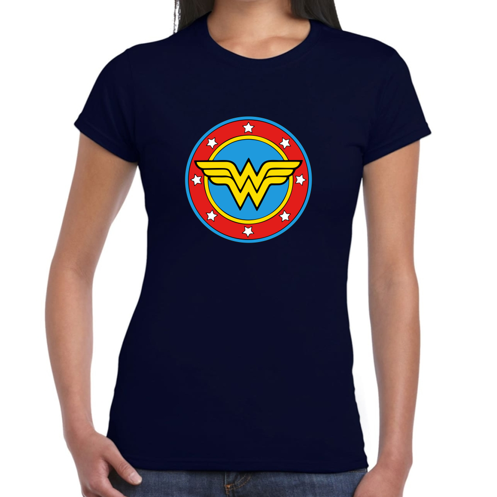 Playera Wonder Woman Escudo DC Comics Algodón #0002008