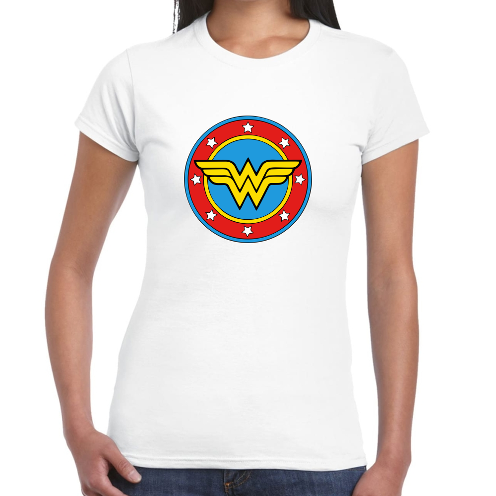 Playera Wonder Woman Escudo DC Comics Algodón #0002008