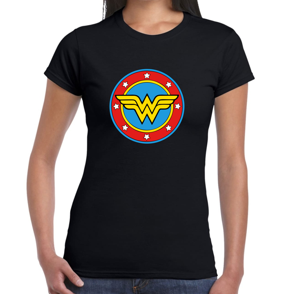 Playera Wonder Woman Escudo DC Comics Algodón #0002008