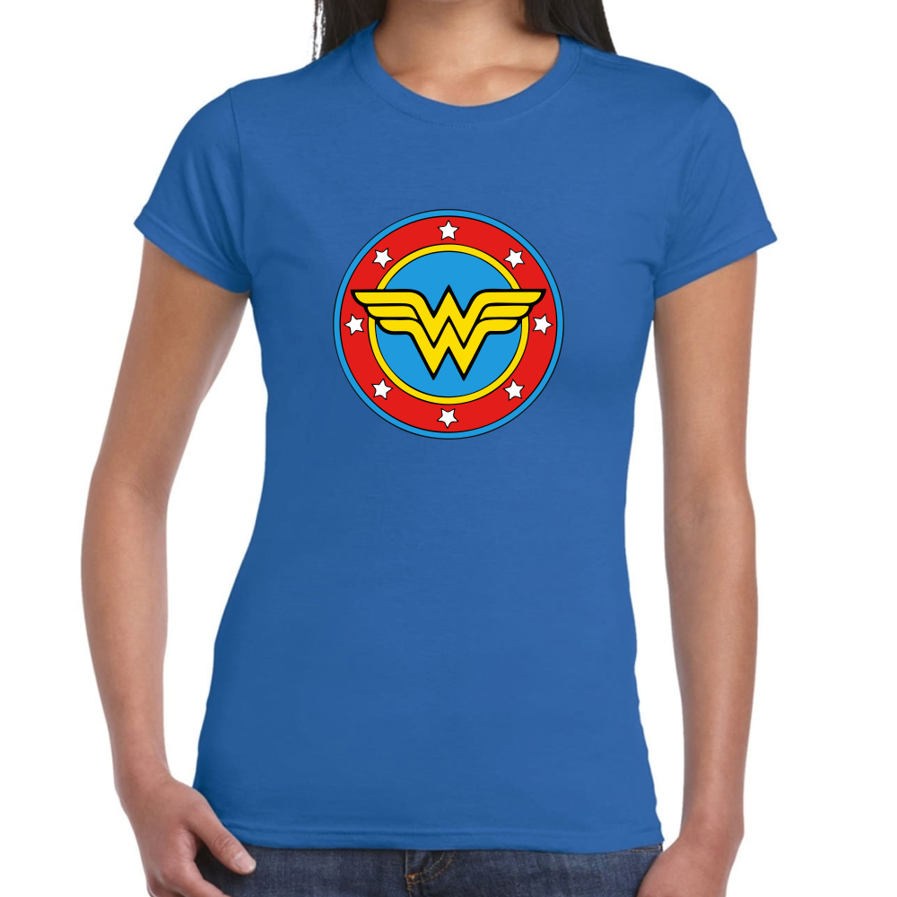 Playera Wonder Woman Escudo DC Comics Algodón #0002008