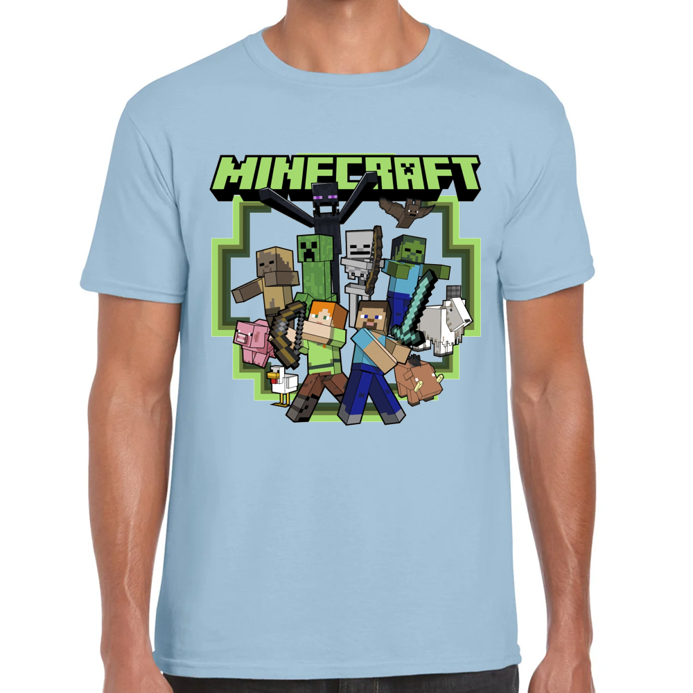 Playera Steve & Alex Group Minecraft Algodón #0002030
