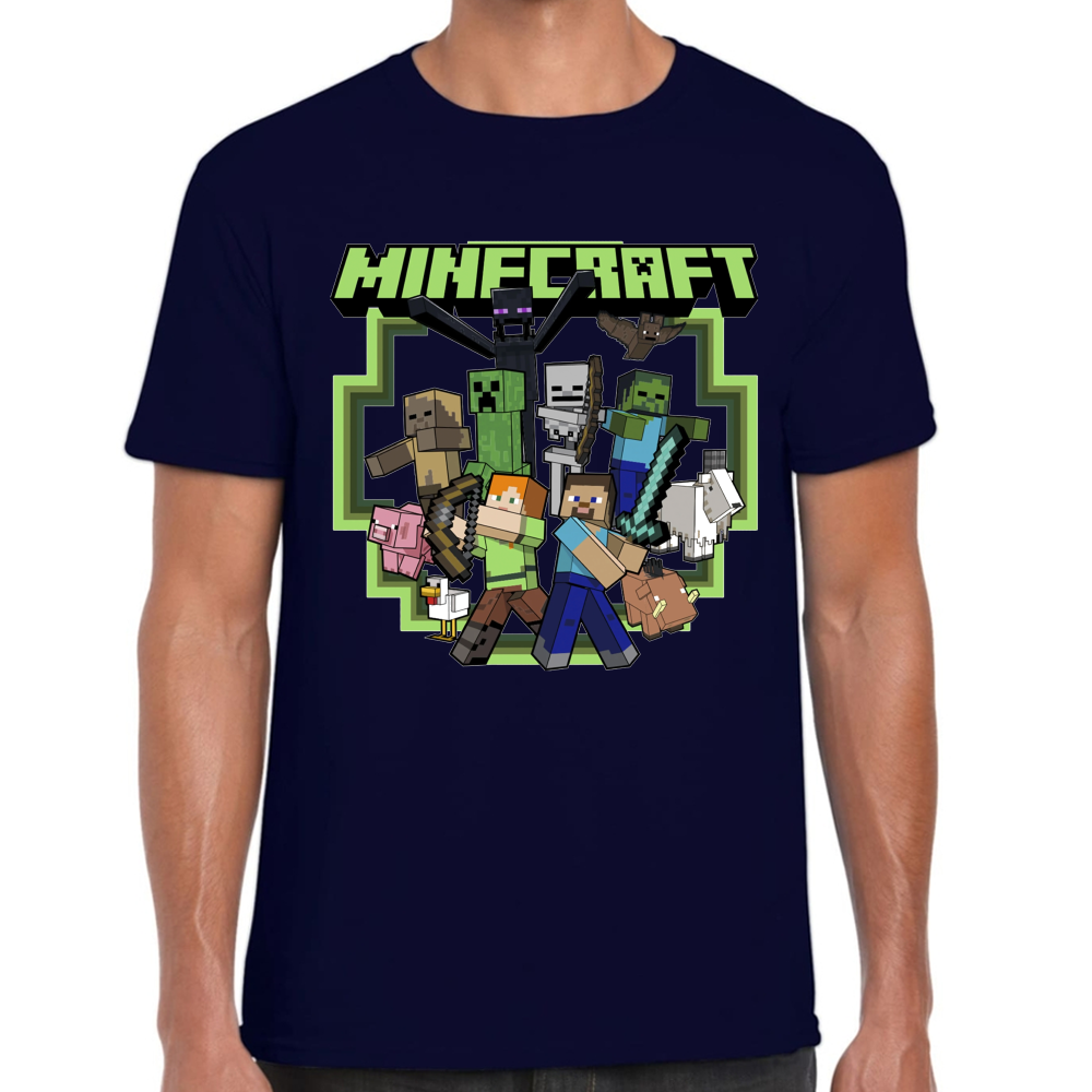 Playera Steve & Alex Group Minecraft Algodón #0002030