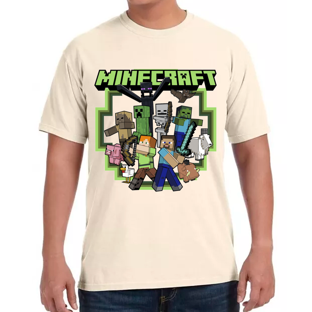 Playera Steve & Alex Group Minecraft Algodón #0002030