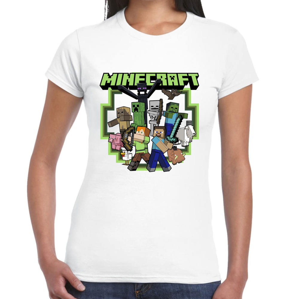 Playera Steve & Alex Group Minecraft Algodón #0002030