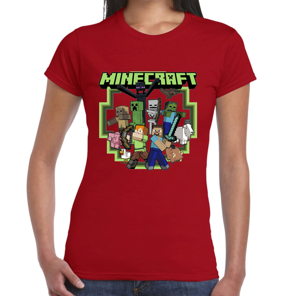 Playera Steve & Alex Group Minecraft Algodón #0002030