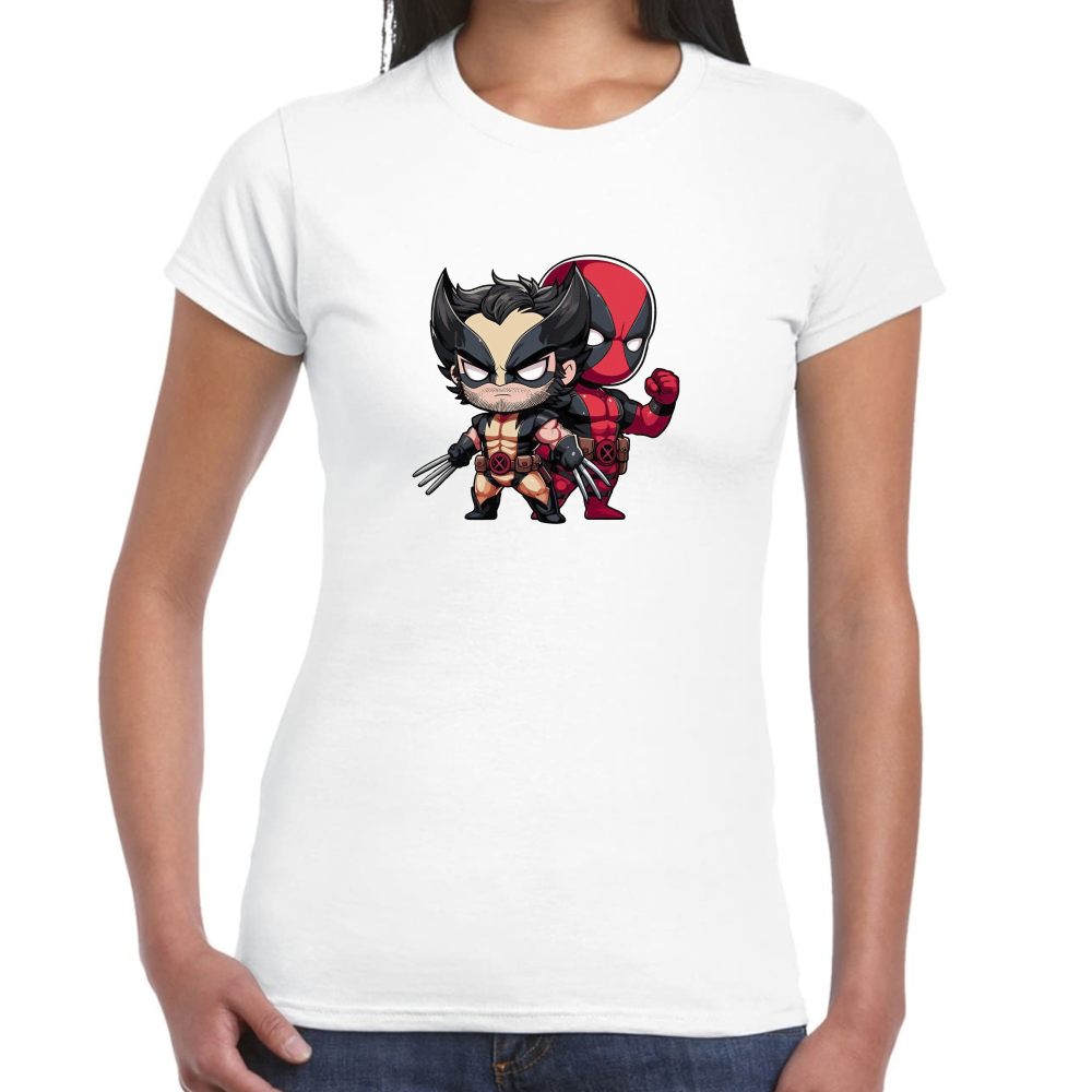 Playera Deadpool & Wolverine Cartoon Mini #0002047