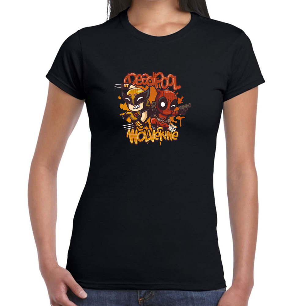 Playera Deadpool & Wolverine Mini Cartoon Algodón #0002069 Imagen secundaria del producto