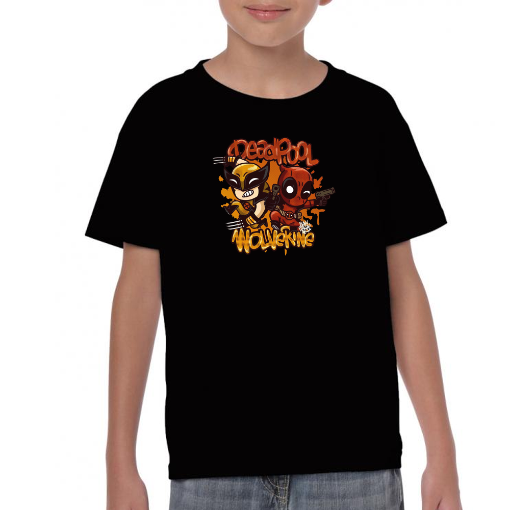 Playera Deadpool & Wolverine Mini Cartoon Algodón #0002069