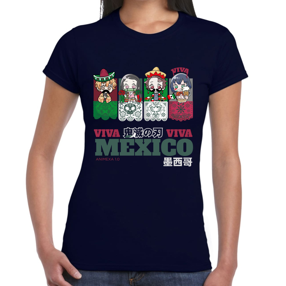 Playera Fiestas Patrias Demon Slayer Viva México #0002073