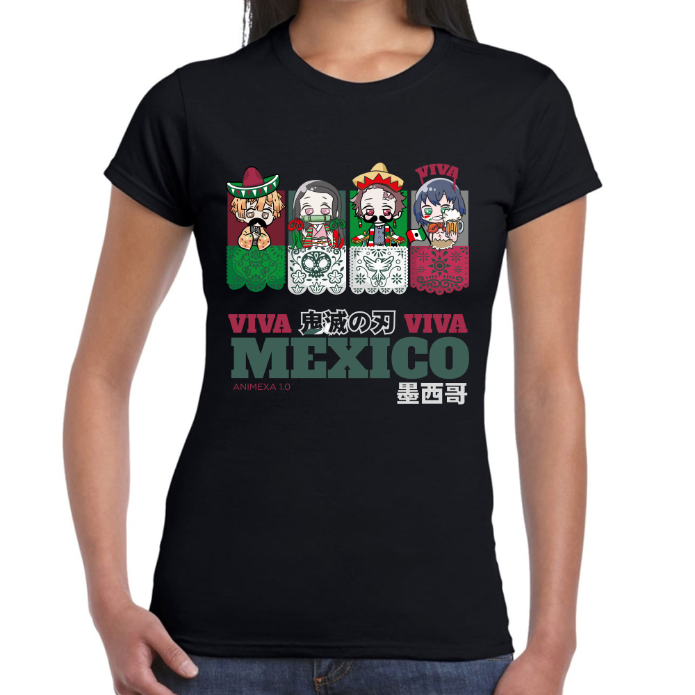 Playera Fiestas Patrias Demon Slayer Viva México #0002073 Imagen secundaria del producto
