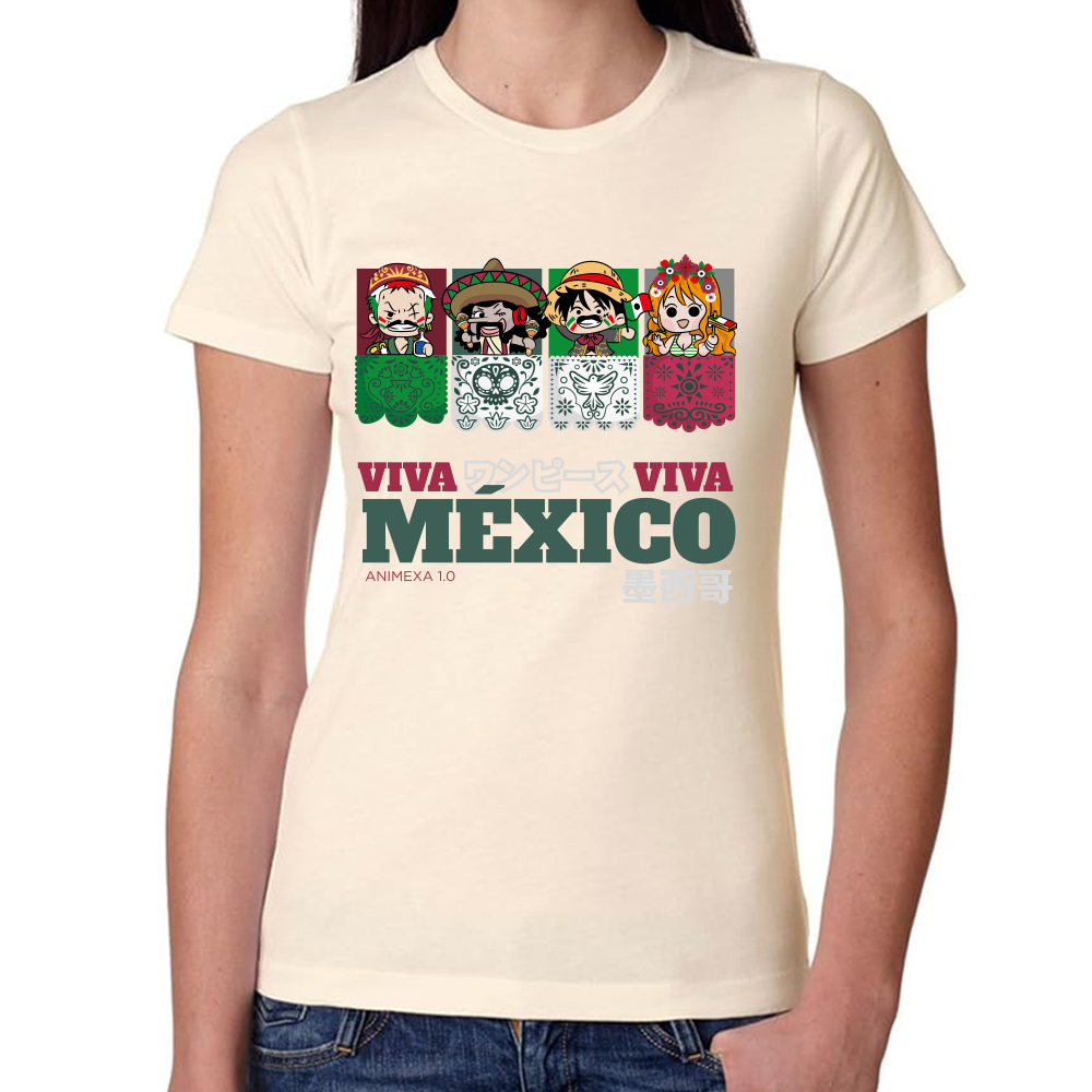 Playera Fiestas Patrias One Piece Viva México #0002074