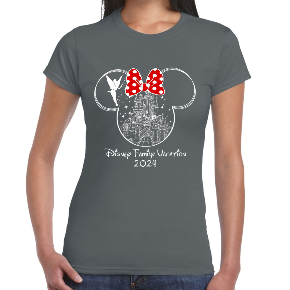 Playera de Mujer Vacaciones Disney Family Minnie Premium #0002089