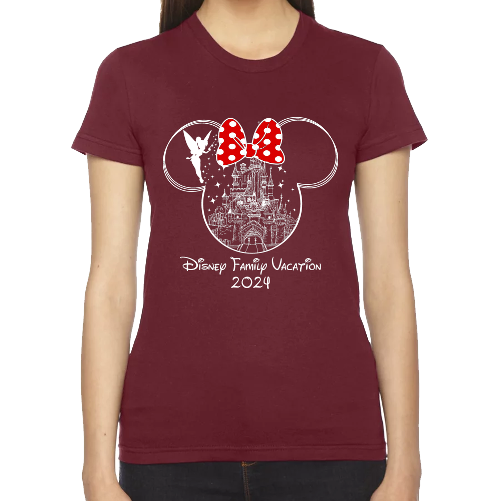 Playera de Mujer Vacaciones Disney Family Minnie Premium #0002089