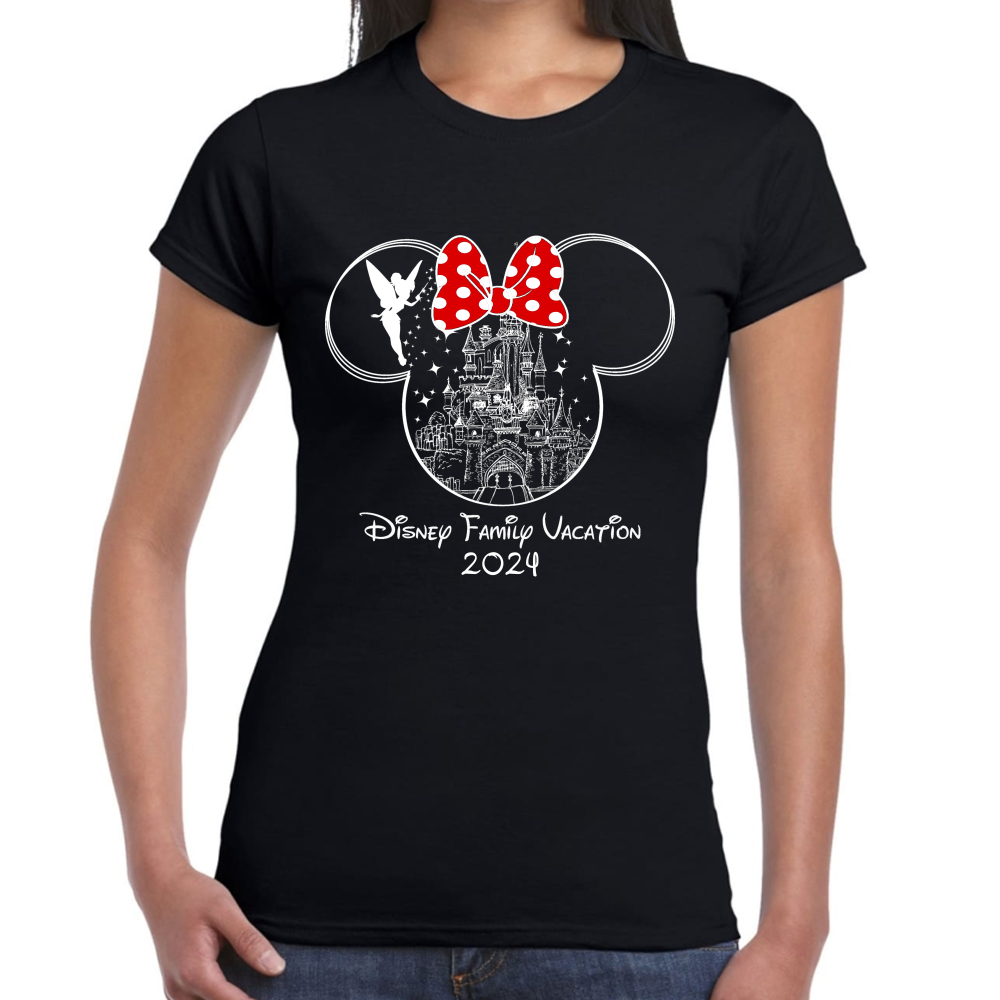 Playera de Mujer Vacaciones Disney Family Minnie Premium #0002089