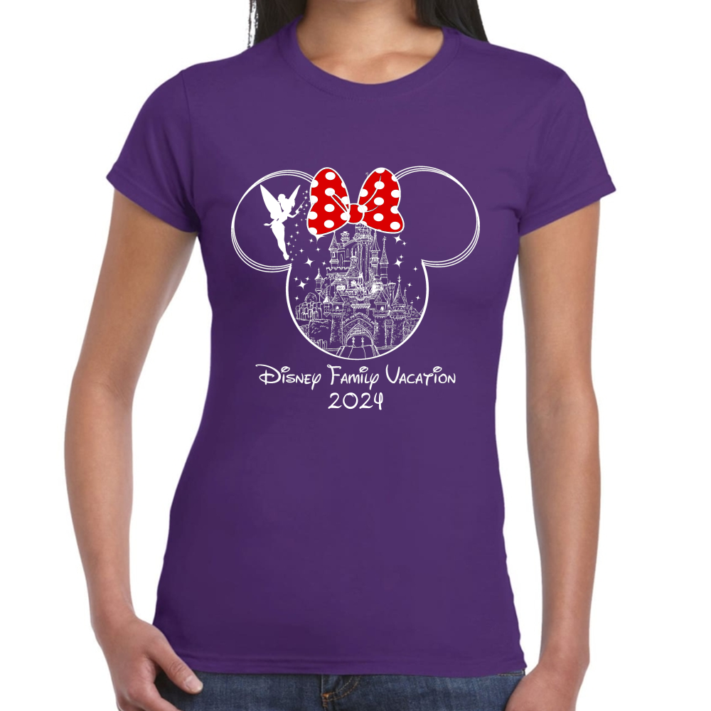 Playera de Mujer Vacaciones Disney Family Minnie Premium #0002089