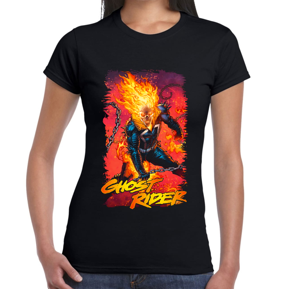 Playera Ghost Rider Marvel Algodón Premium #0002123