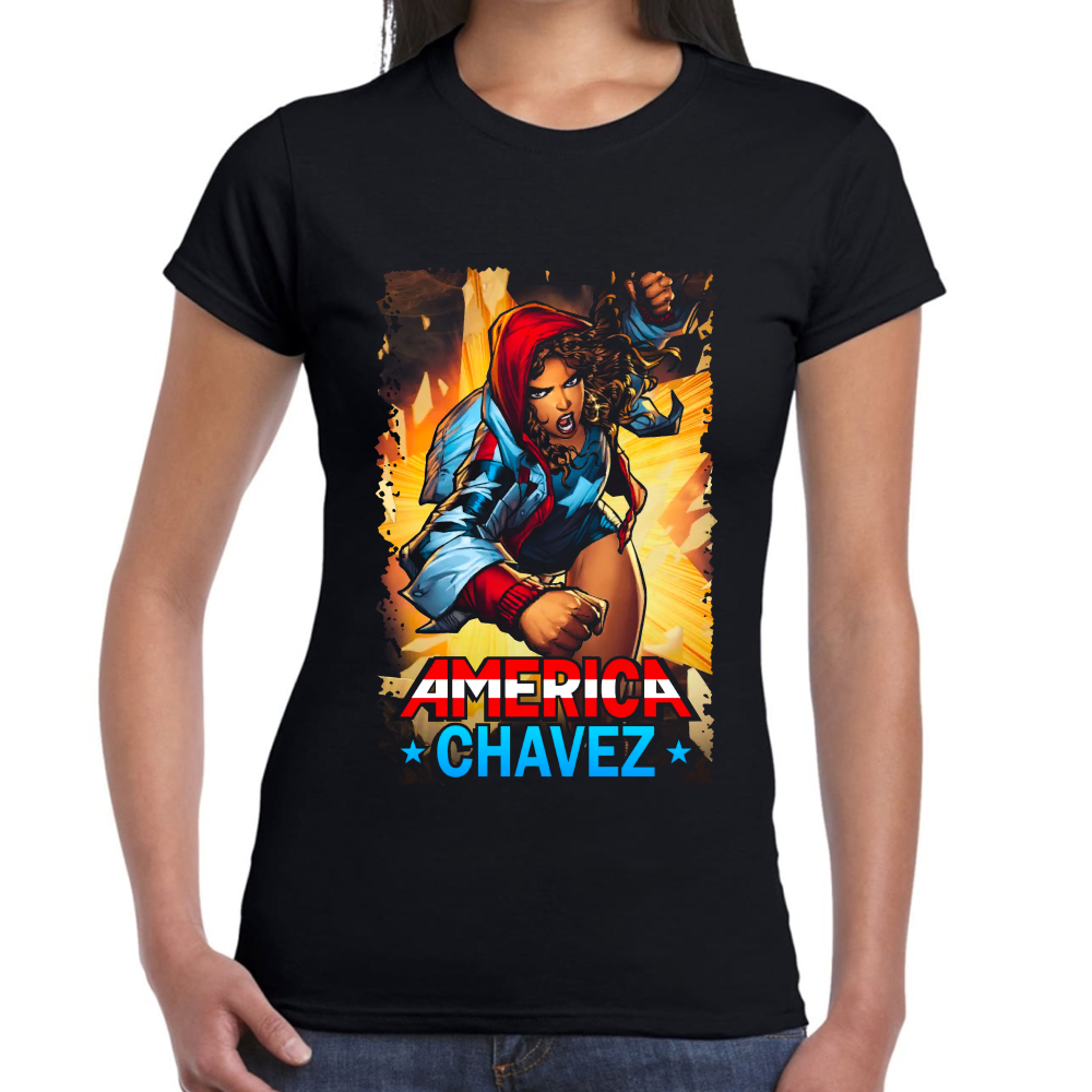 Playera America Chavez Marvel Algodón Premium #0002225