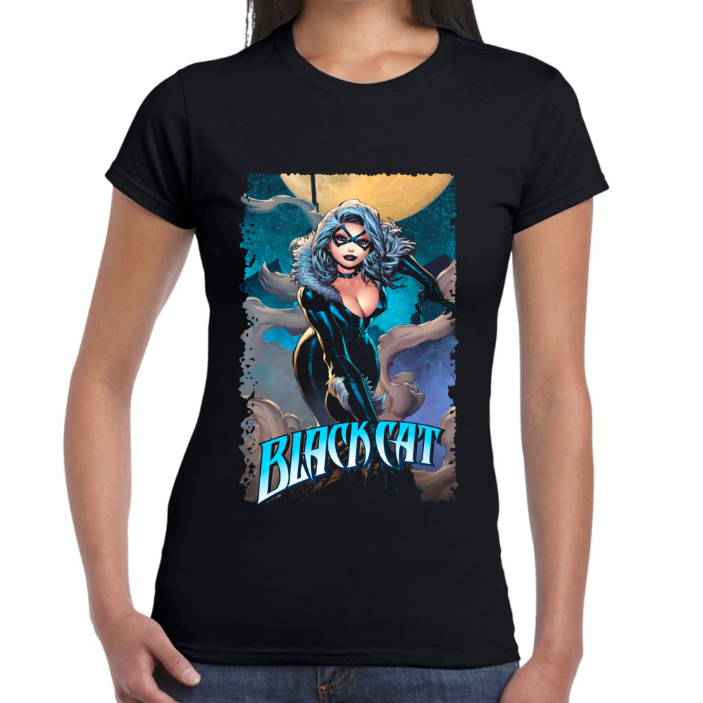 Playera Black Cat Marvel Algodón Premium #0002227