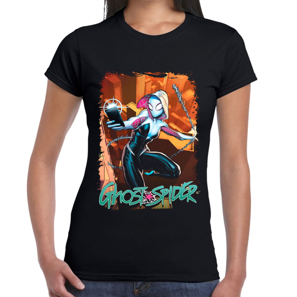 Playera Ghost Spider Marvel Algodón Premium #0002240