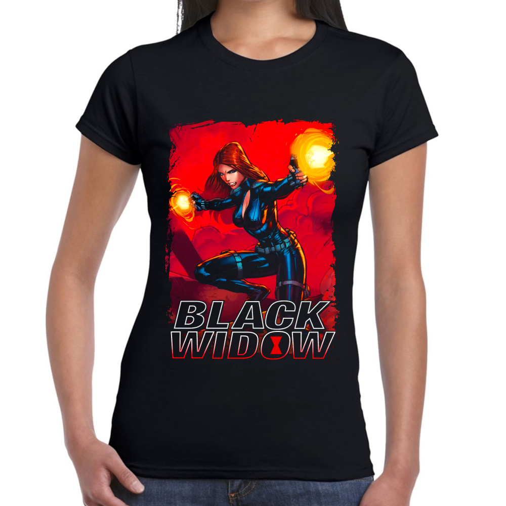 Playera Black Widow Marvel Algodón Premium #0002283
