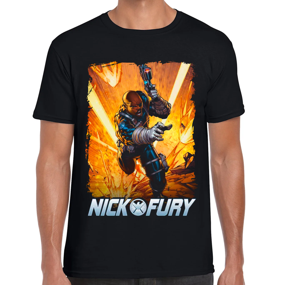 Playera Nick Fury Marvel Algodón Premium #0002332