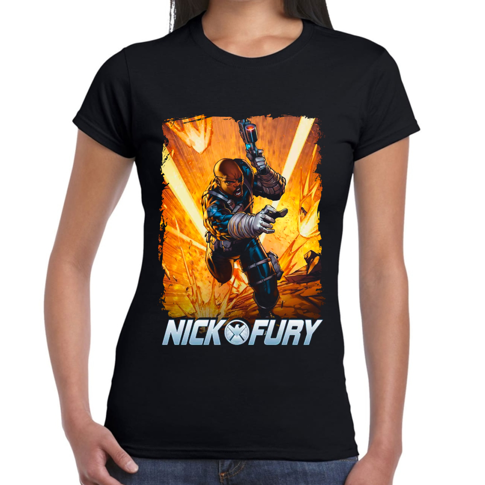 Playera Nick Fury Marvel Algodón Premium #0002332