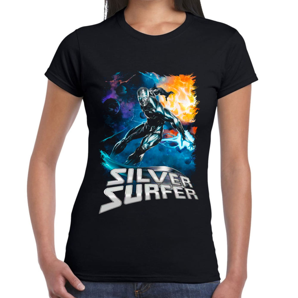 Playera Silver Surfer Marvel Algodón Premium #0002367