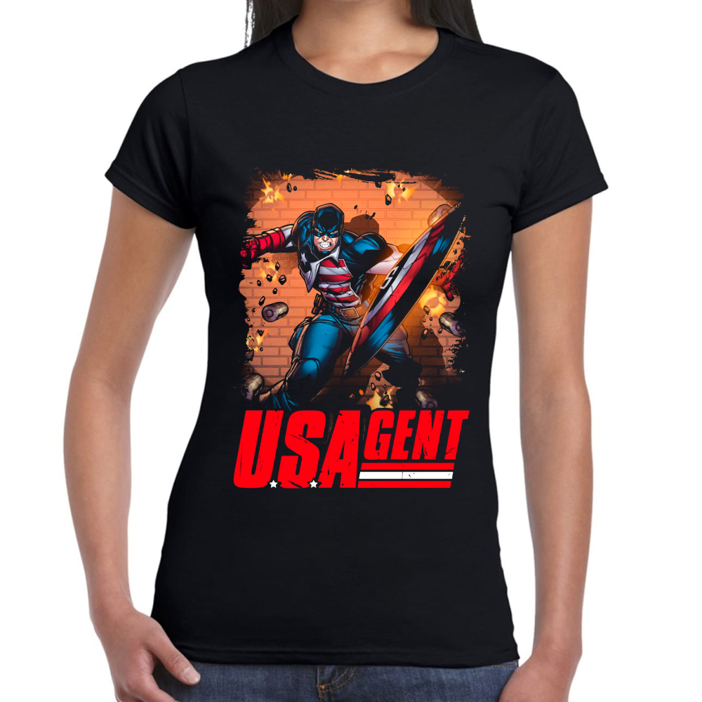 Playera USAgent Marvel Algodón Premium #0002372