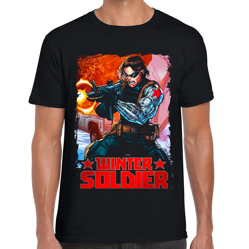 Playera Winter Soldier Marvel Algodón Premium #0002375