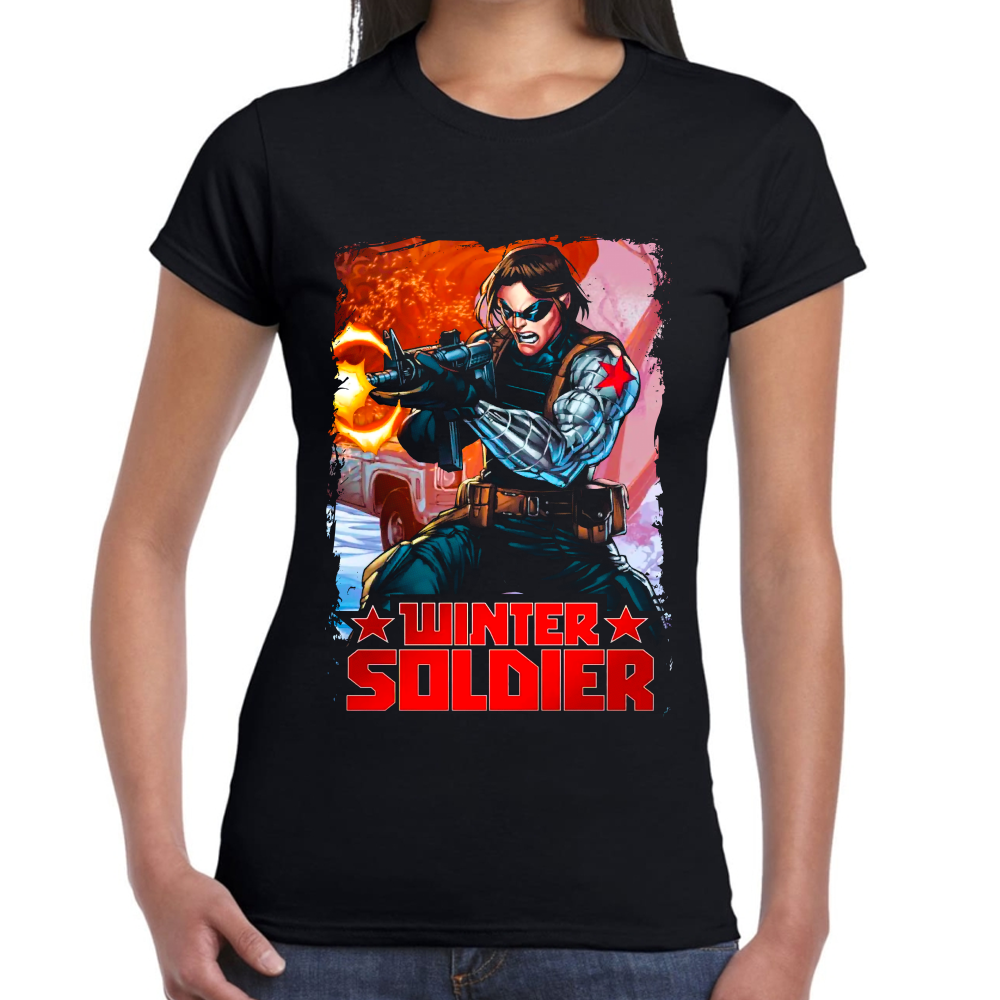 Playera Winter Soldier Marvel Algodón Premium #0002375