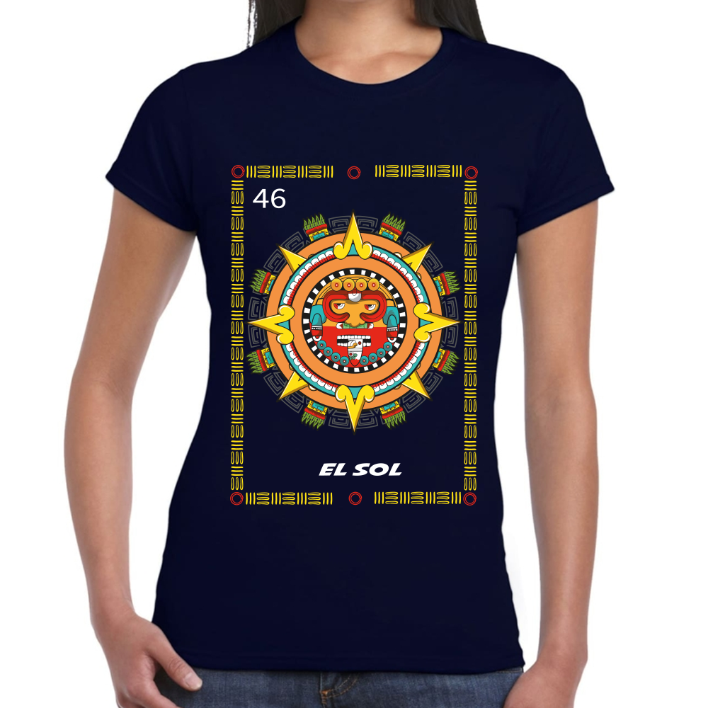Playera Loteria Mexicana El Sol Algodón Premium #0002380