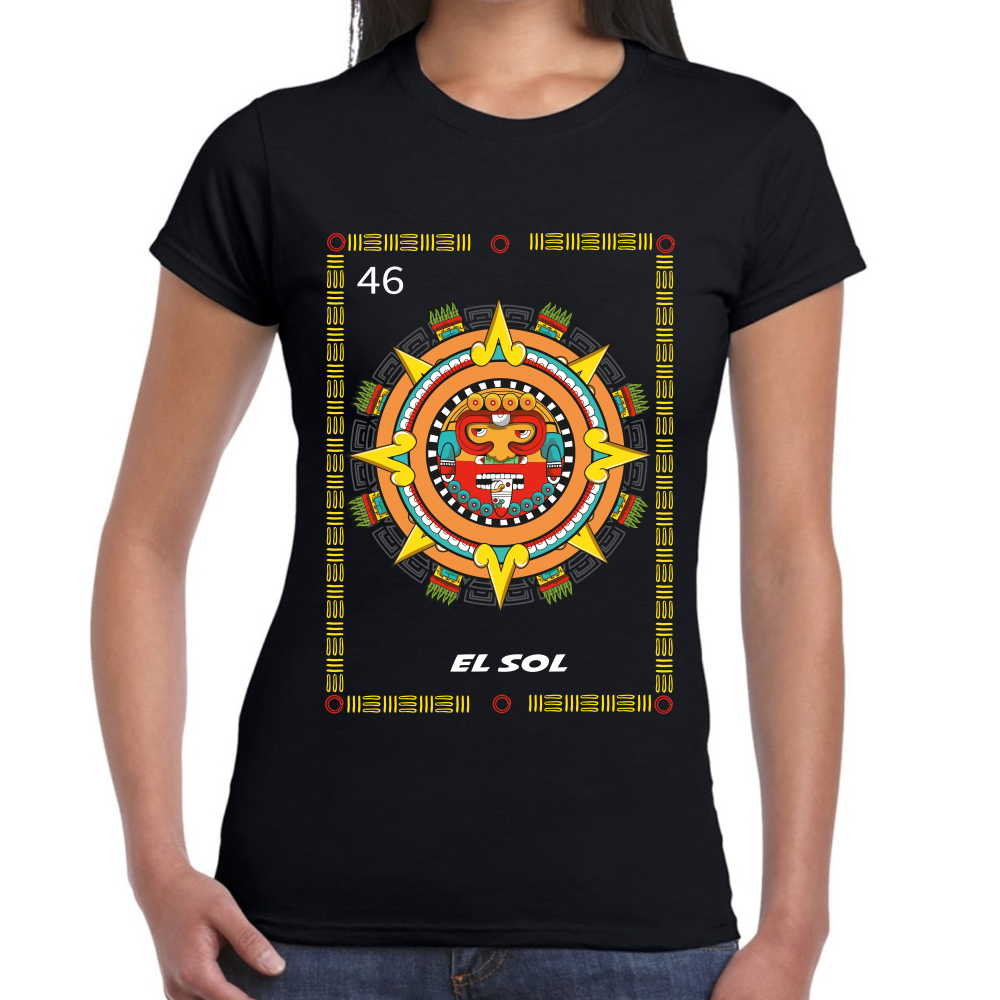Playera Loteria Mexicana El Sol Algodón Premium #0002380