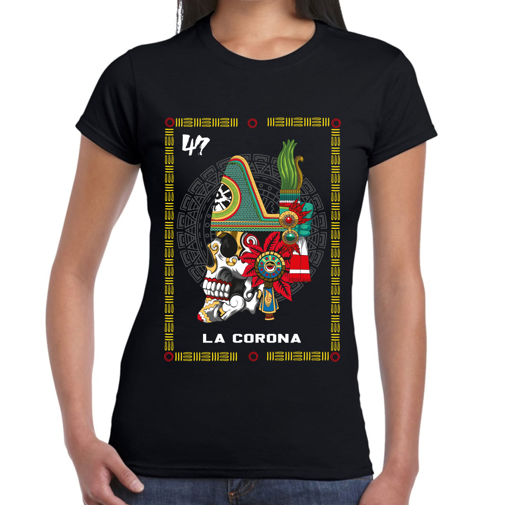 Playera Loteria Mexicana La Corona Algodón Premium #0002382 Imagen secundaria del producto