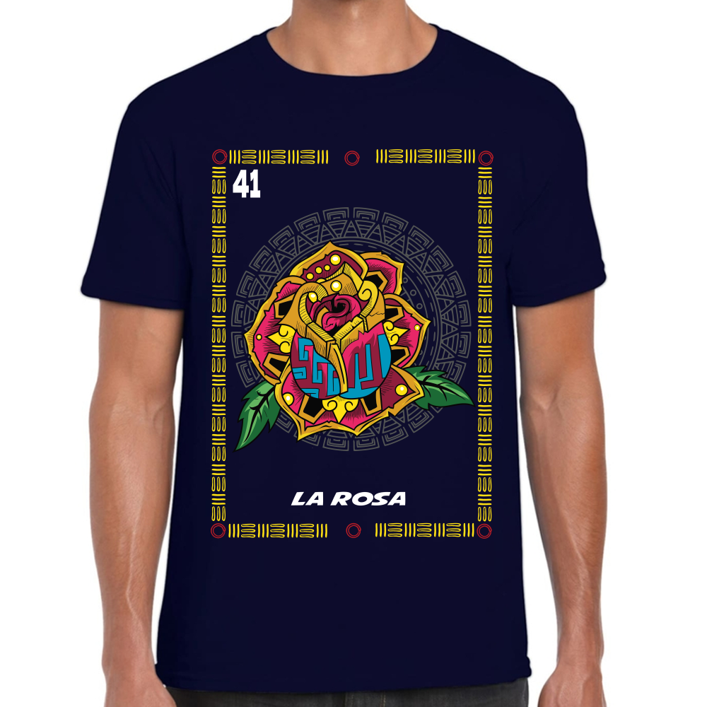 Playera Loteria Mexicana La Rosa Algodón Premium #0002384