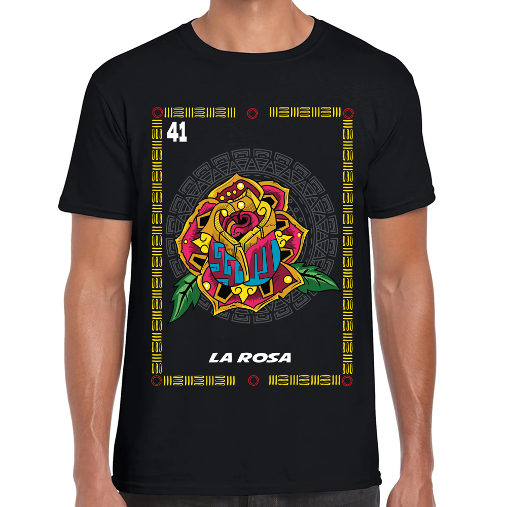 Playera Loteria Mexicana La Rosa Algodón Premium #0002384