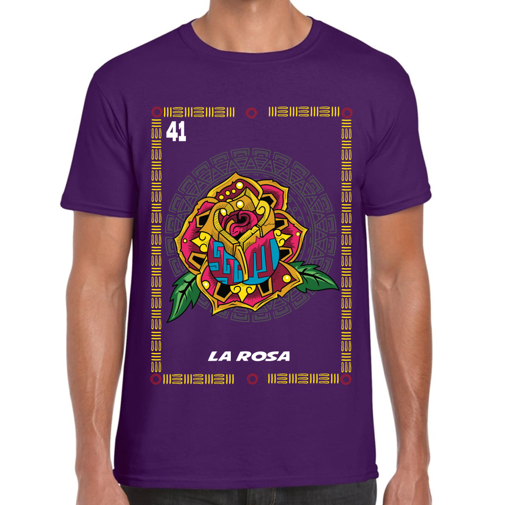 Playera Loteria Mexicana La Rosa Algodón Premium #0002384