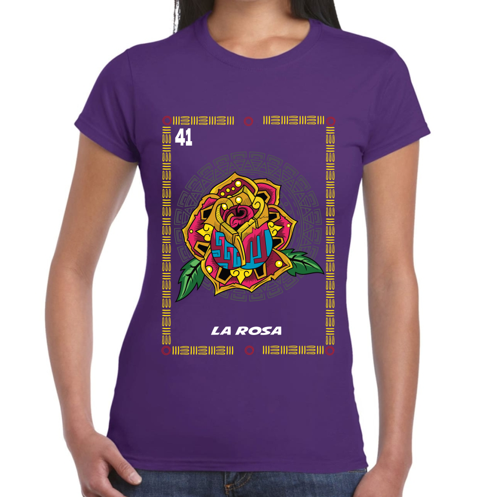 Playera Loteria Mexicana La Rosa Algodón Premium #0002384