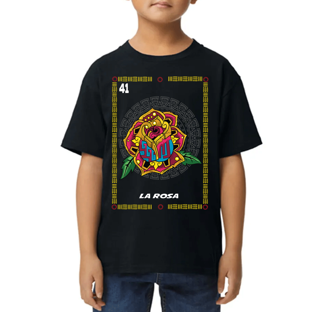 Playera Loteria Mexicana La Rosa Algodón Premium #0002384