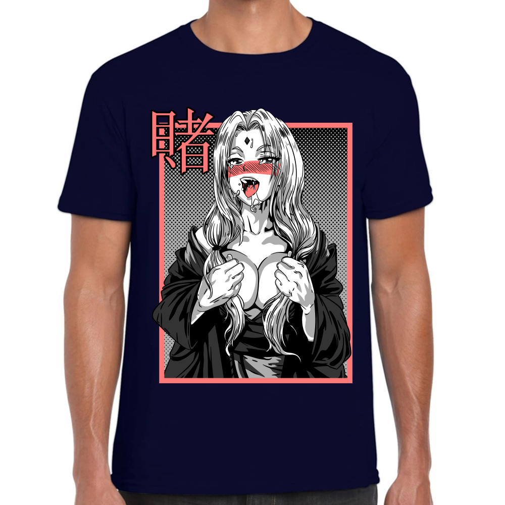 Playera Naruto Senju Tsunade Ecchi Hentai Gray #0002386