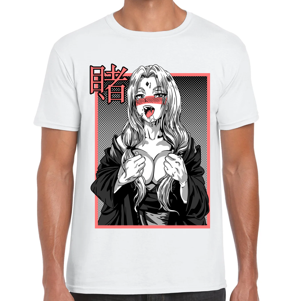 Playera Naruto Senju Tsunade Ecchi Hentai Gray #0002386