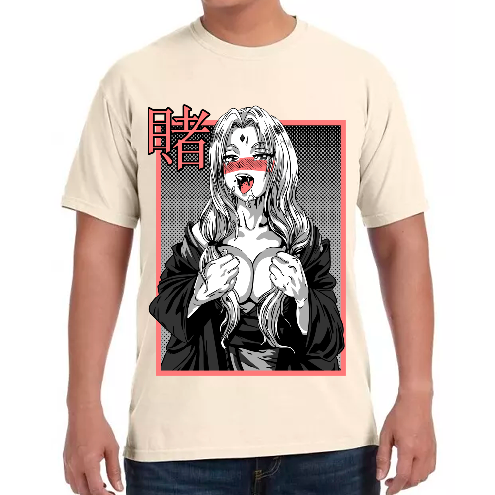 Playera Naruto Senju Tsunade Ecchi Hentai Gray #0002386