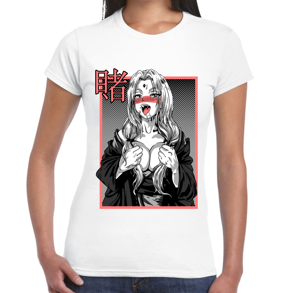 Playera Naruto Senju Tsunade Ecchi Hentai Gray #0002386