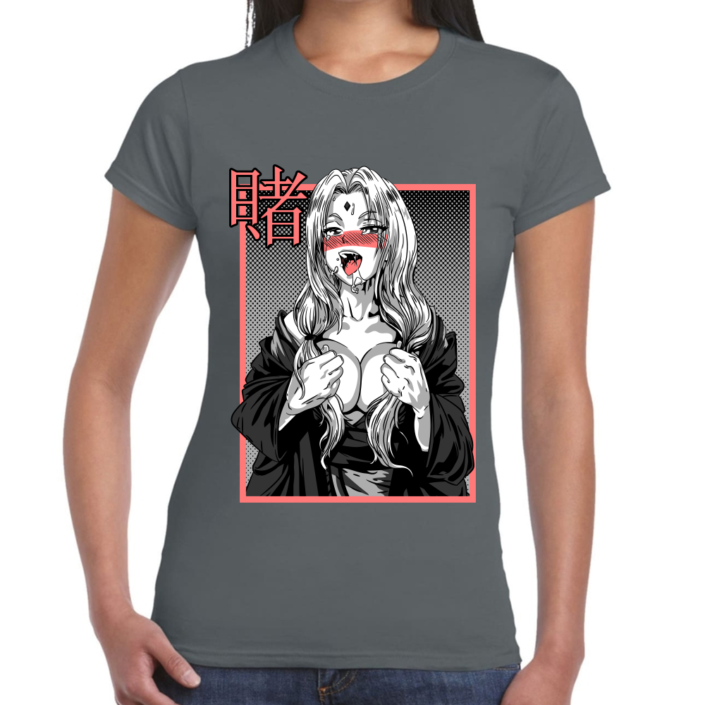 Playera Naruto Senju Tsunade Ecchi Hentai Gray #0002386