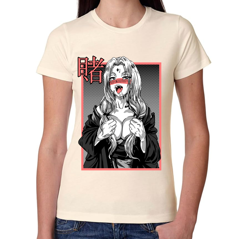Playera Naruto Senju Tsunade Ecchi Hentai Gray #0002386