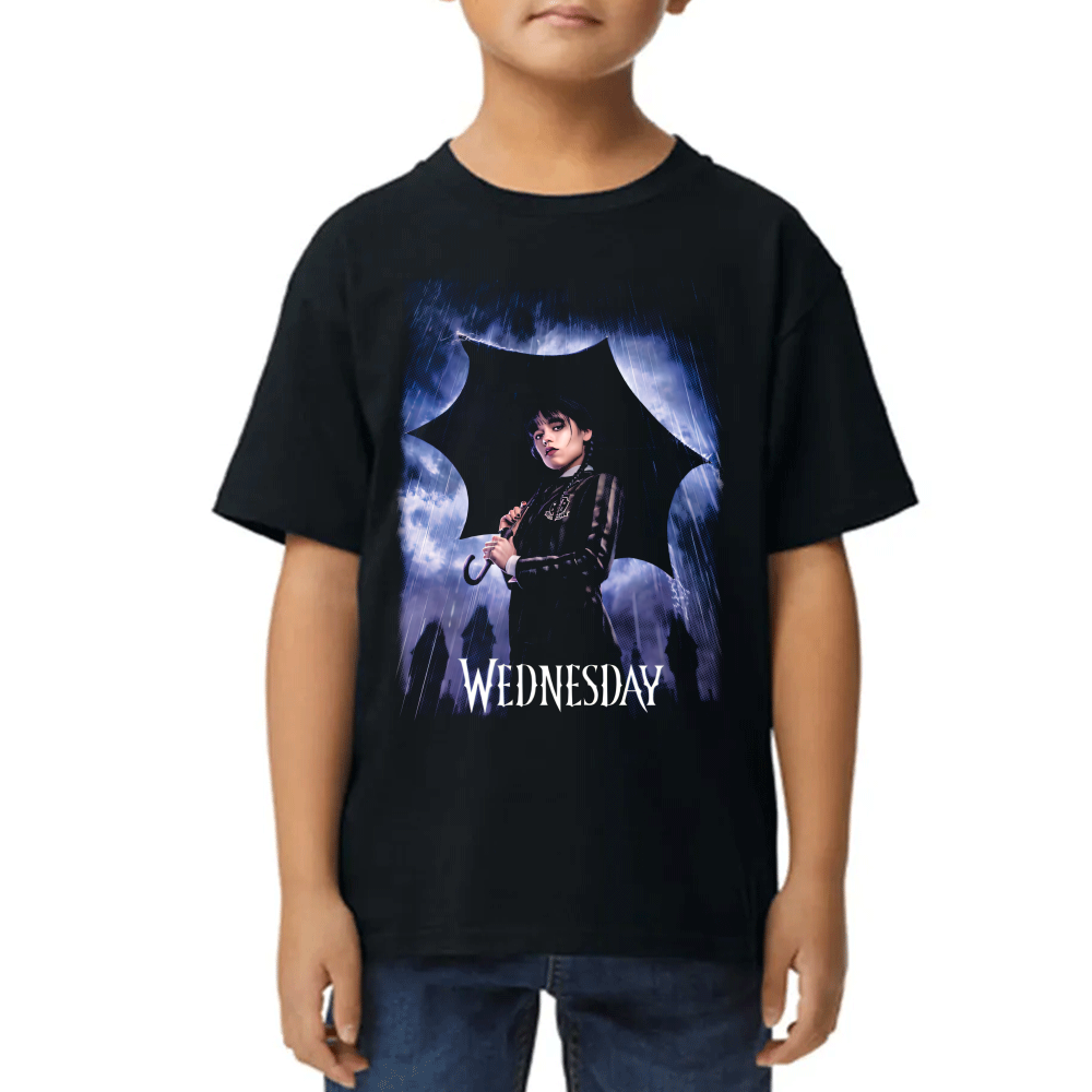 Playera Merlina Umbrella Wednesday Algodón Premium #0002410 Imagen principal del producto