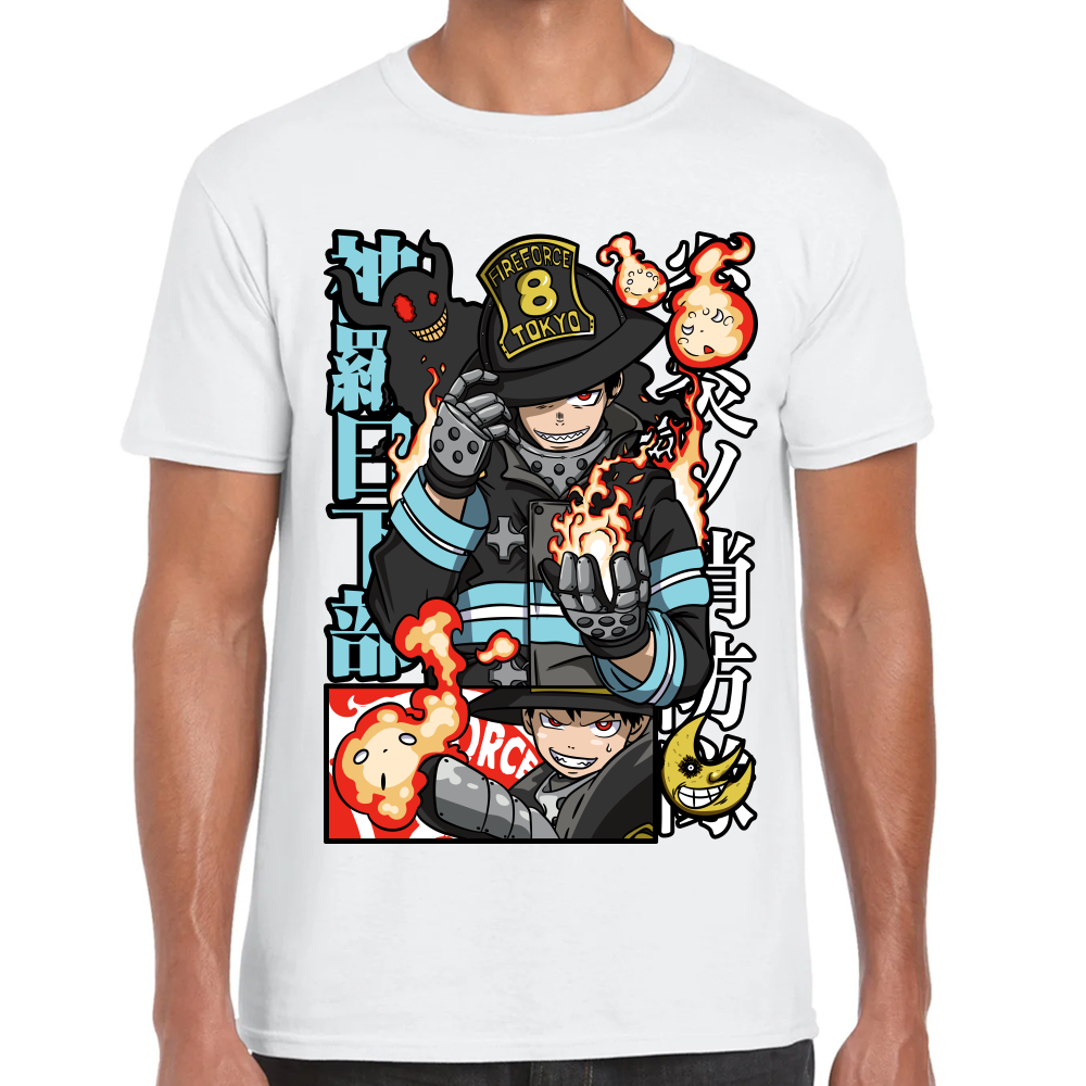 Playera Fire Force Shinra Kusakabe Algodón Premium #0002432