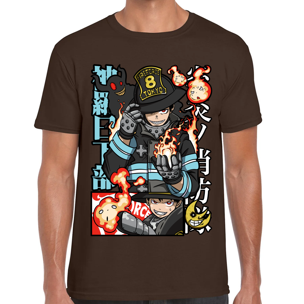 Playera Fire Force Shinra Kusakabe Algodón Premium #0002432