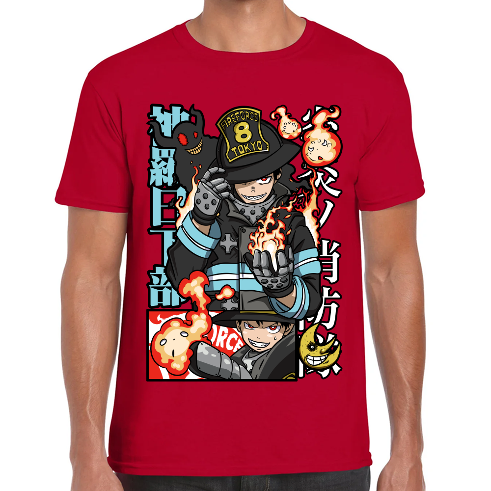 Playera Fire Force Shinra Kusakabe Algodón Premium #0002432