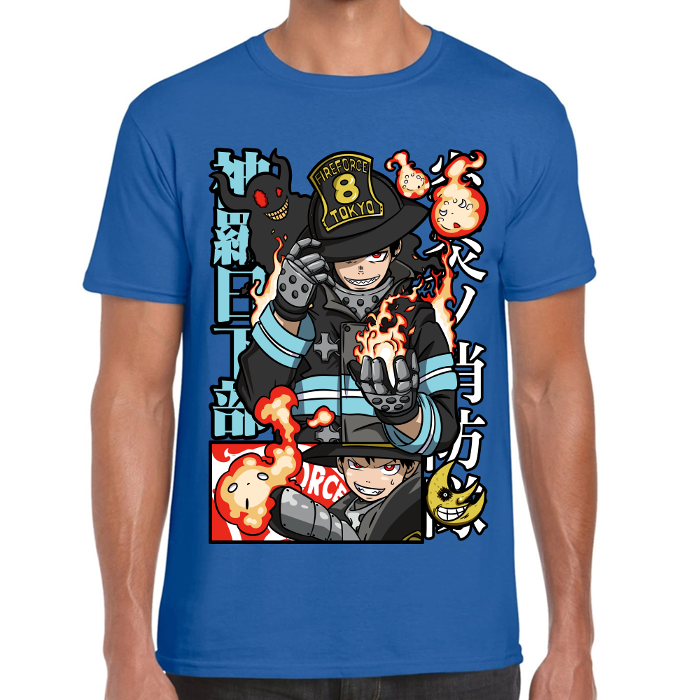 Playera Fire Force Shinra Kusakabe Algodón Premium #0002432