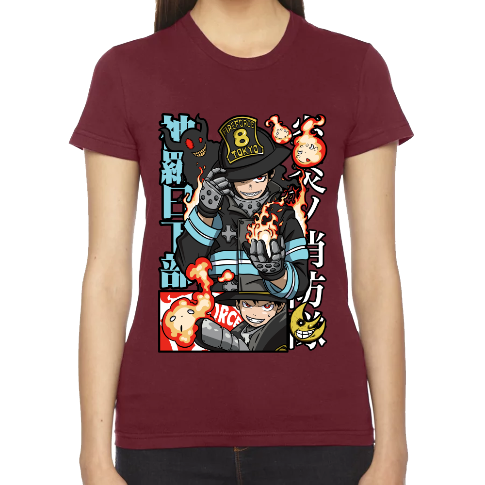 Playera Fire Force Shinra Kusakabe Algodón Premium #0002432
